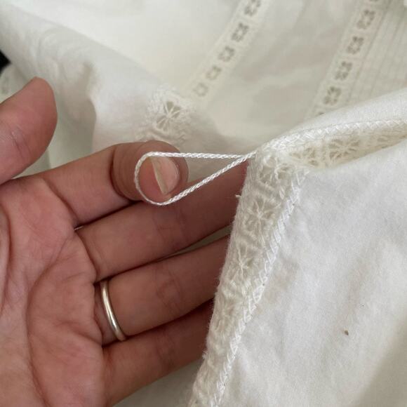 Sea New York White Cotton Lace Ruffle Boho Dress Size 4 Beachy - Picture 9 of 10